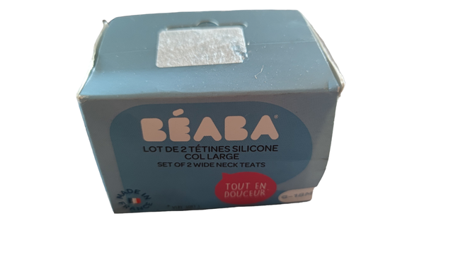 Lot de 2 tétines silicone colle large 6-18 mois (Béaba)