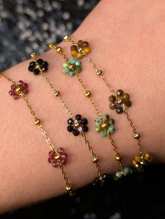 Bracelet pierre fleur 