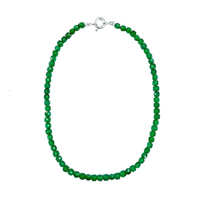 Girocollo in agata verde sfaccettata modello 0824