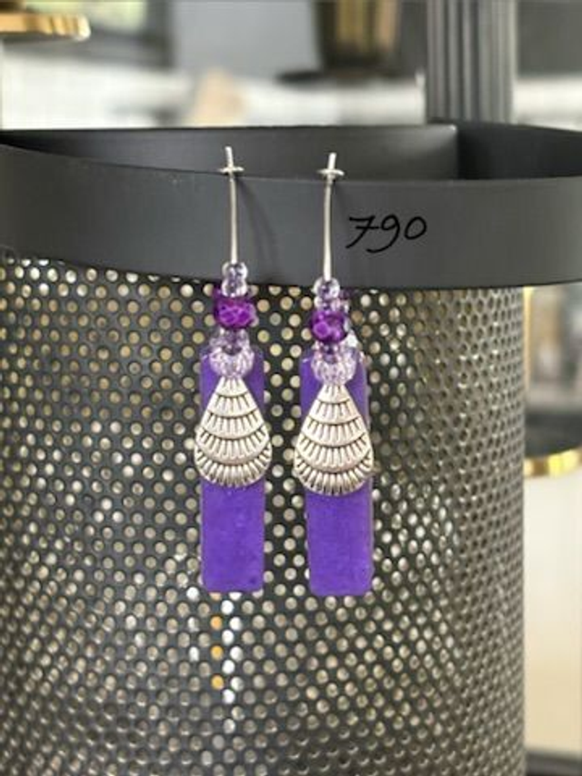 đ Boucles dâoreilles "Violet Goddess" - Ref : 790