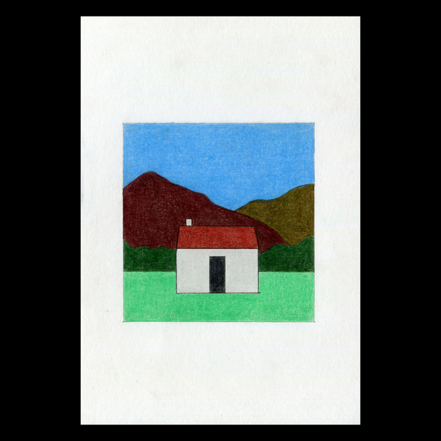 Petite image &quot;La maison&quot;, dessin original format A5