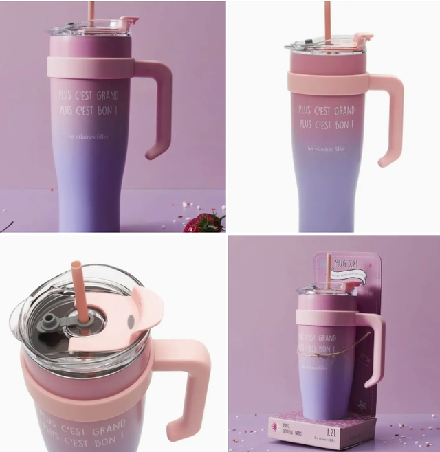 Mug isotherme XXL plus "c'est grand plus c'est bon"