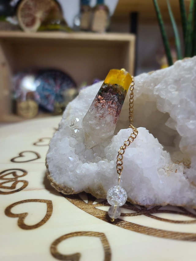 Pendule tourmaline multicolore 