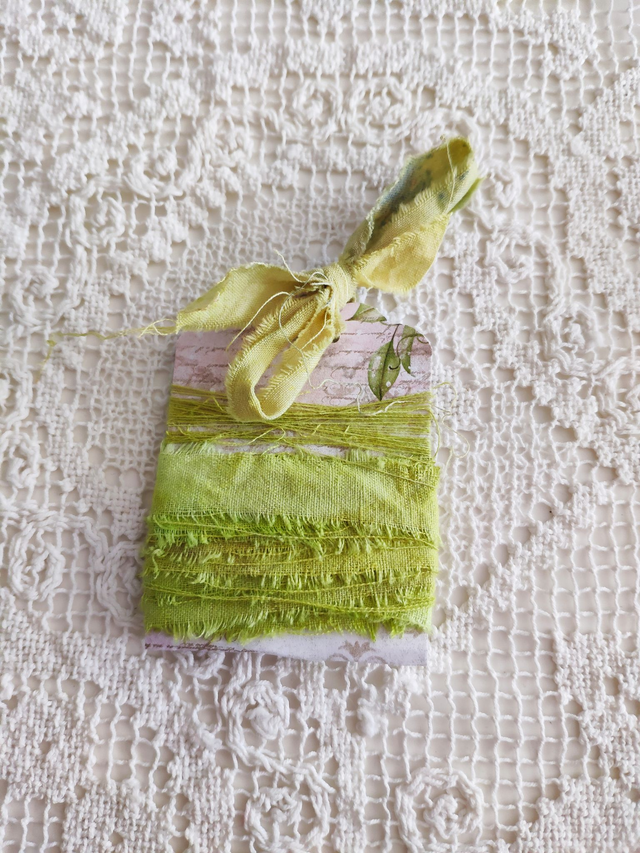 Ruban coton teinté mains - citron vert