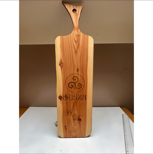 Planche Apéro &quot;Breizh&quot; effets vintage en Pin  66x18cm 