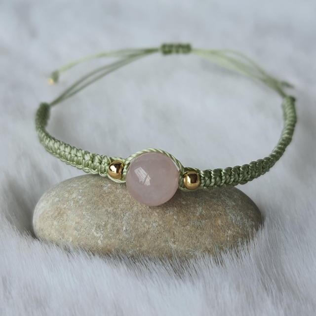 Bracelet femme 1 pierre "Quartz rose"
