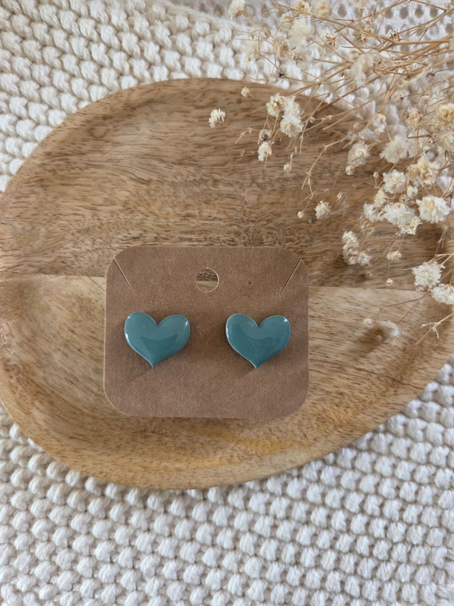 Cœurs glossy coloris émeraude