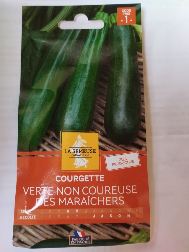 Courgette Verte non coureuse des maraichers