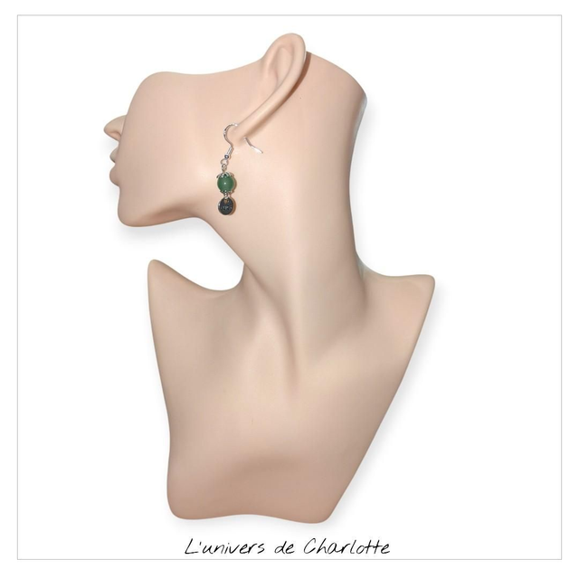 Boucles d'oreilles "Aventurine verte" BO-152
