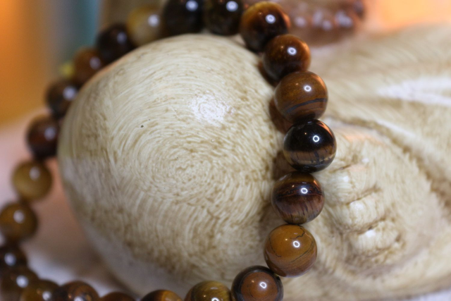 Bracelet Œil du Tigre Verge d'or -8mm-