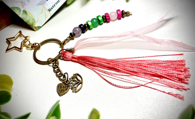 Porte Clés MERCI Rose