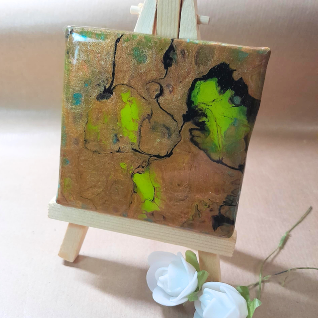 FUSION URBAINE - Mini-tableau - Peinture acrylique &amp; résine UV