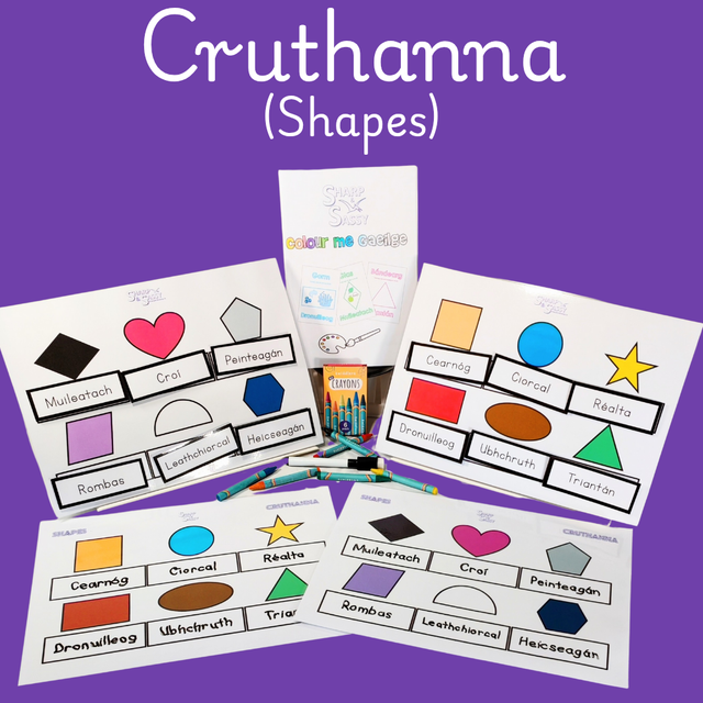 Cruthanna (Shapes) Activity Pack (Ages 3-8) Fun, educational, Irish & reusable!