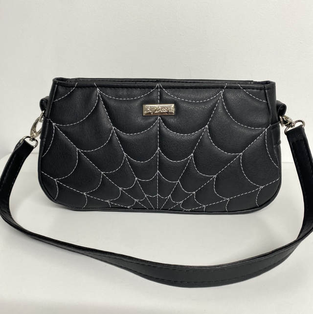 Quilted Spider Web Shoulder Bag