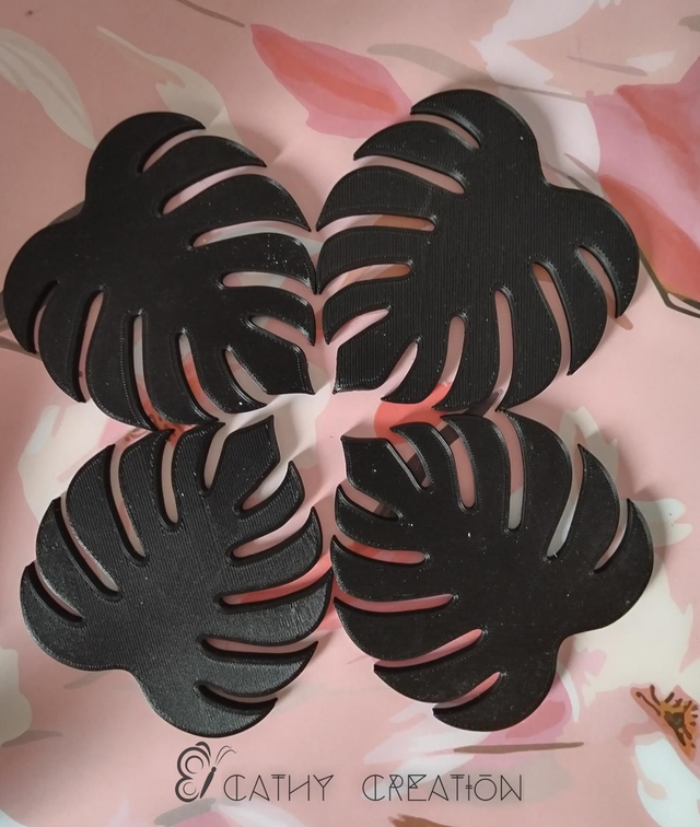 Lot de 4 sous verre en impression 3D 9x8 cm