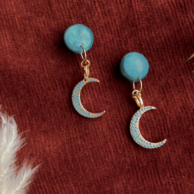 Turquoise Moon Earrings