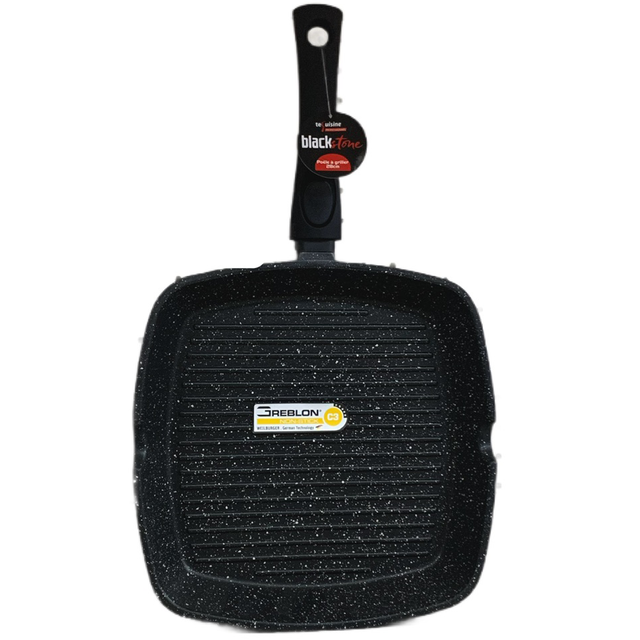 Poêle à griller 28cm-BLACK STONE-Tout feu et INDUCTION 