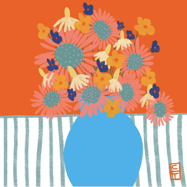 Blue vase Tirage Fine Art