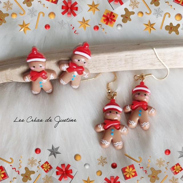 Boucles d&#039;oreilles pain d&#039;épices 