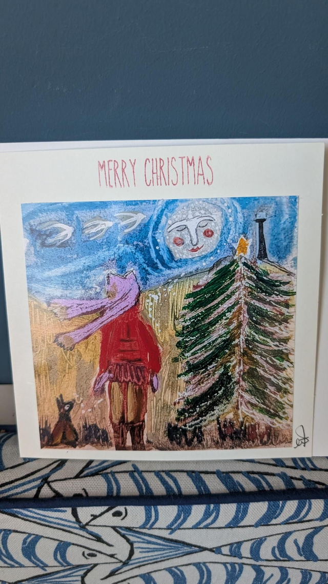 Art Full Moon Pen Dinas card Creative Cat's by Wendy