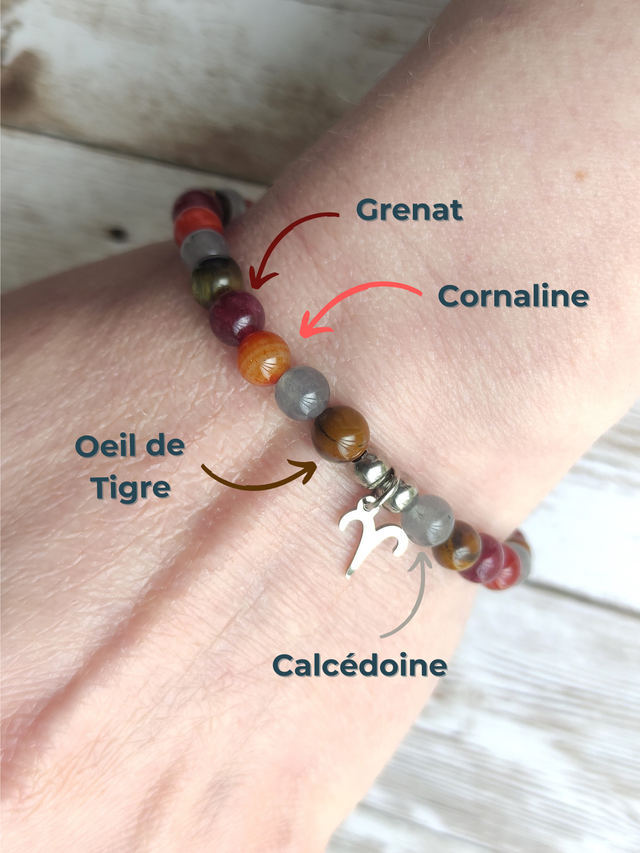 Bracelet lithothérapie &quot;Bélier&quot;