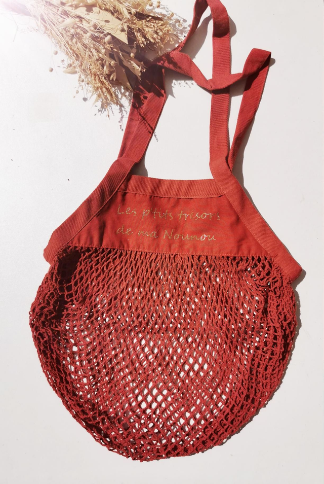 Sac filet "les p'tites affaires de ma Nounou" rouille