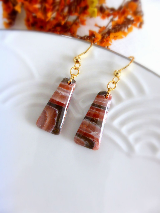 Boucles d'oreilles petit trapèze - Terre Cannelle