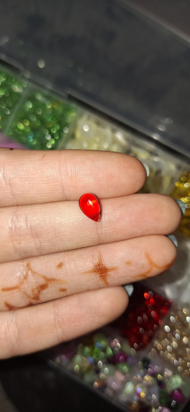 Glass gems small red Translucent