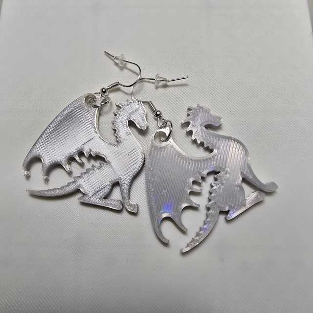 boucles d'oreilles Dragon d'argent
