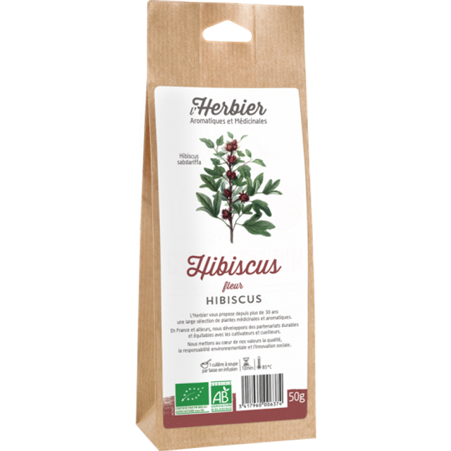 Hibiscus Bio 50g fleur (Bissap) 50 g - Herbier de France 