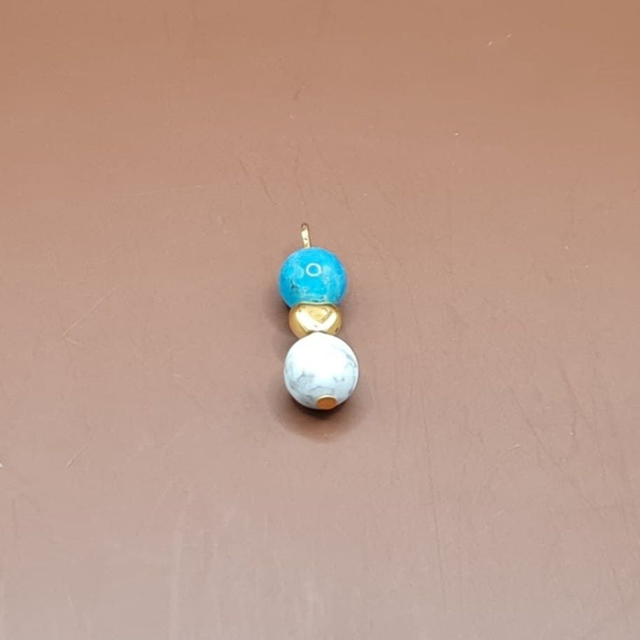 Pendentif Apatite bleue - howlite blanche