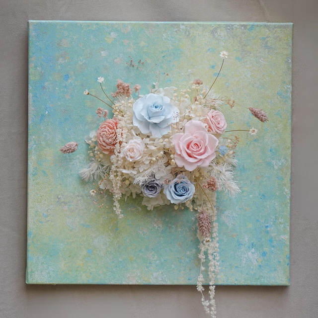 Cloud Lullaby | Preserved Flower Gift | 3D Flower Canvas | One-of-a-Kind Artwork
