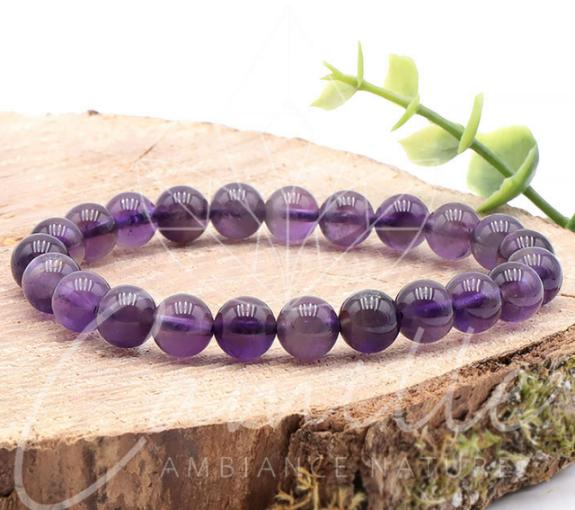 Bracelet boule 08mm améthyste Brésil qualité A