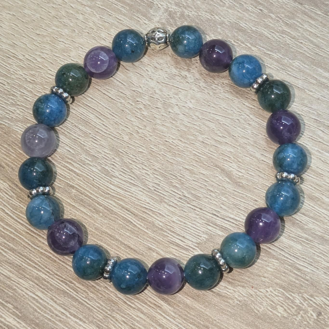 Bracelet "Améthyste & Apatite" 8mm BR-086