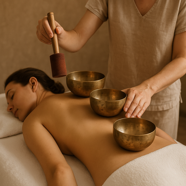 Massage vibratoire spécial DOS aux bols tibétains de 30 Minutes