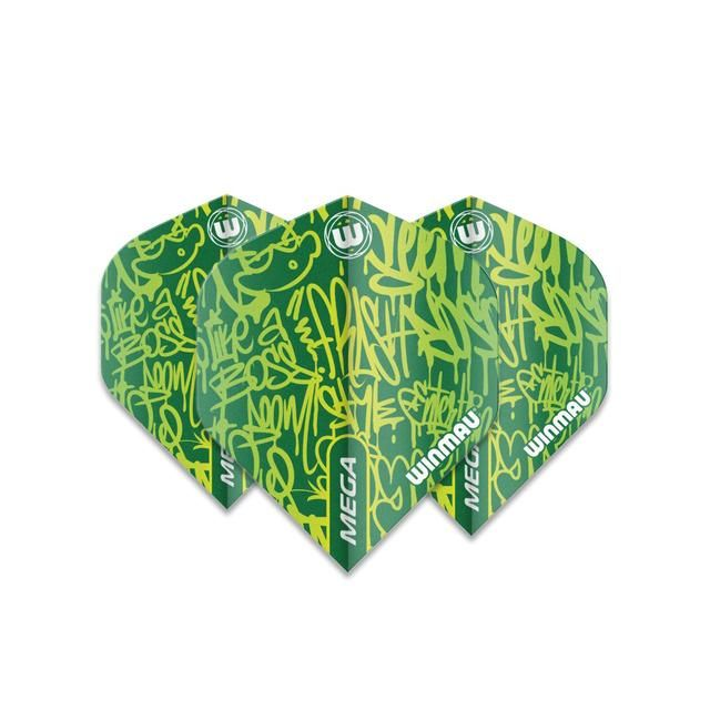 Winmau Mega Standard 75 Micron Flight - Green Graffiti