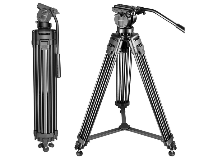 Neewer 155 cm videostativ, fluid head