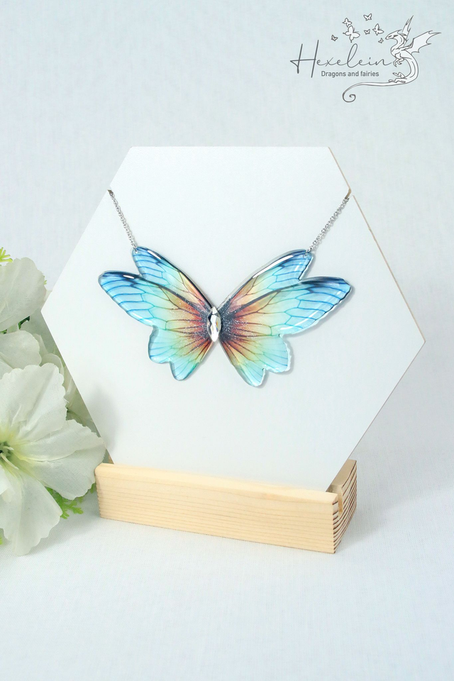 Sunset Large Fairy Wings Necklace