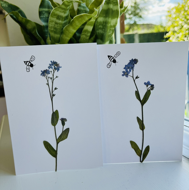 Forget-me-nots and Bee Greeting Card