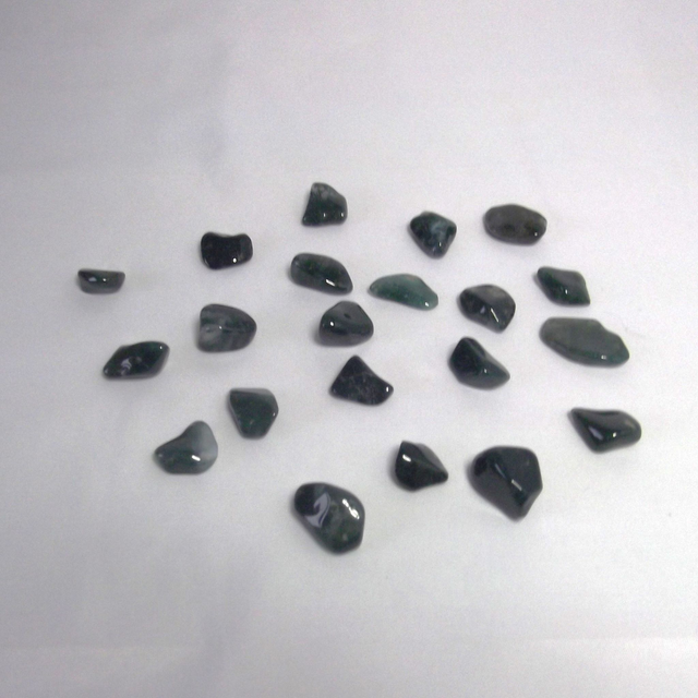 Green moss agate tumble stones