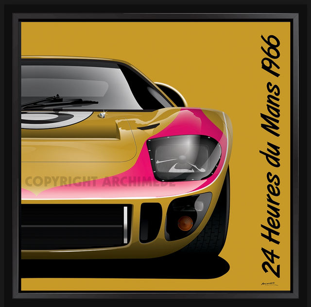 Ford GT40 car #5 at Le Mans in 1966 - Framed print by Archimede