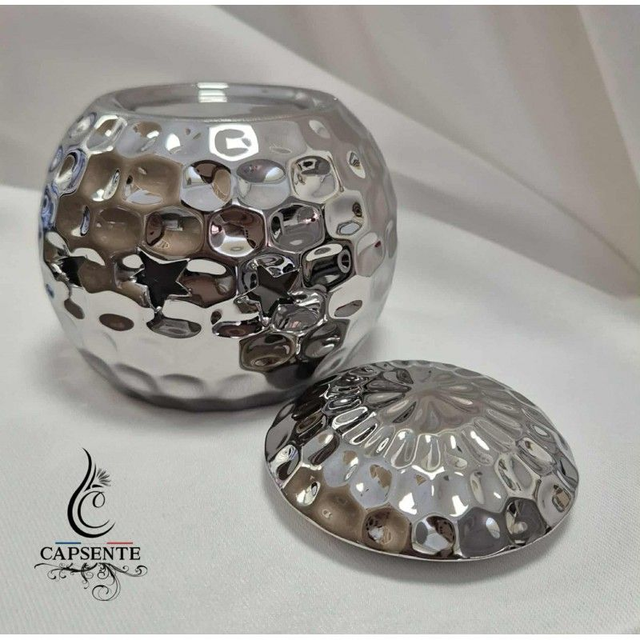 Brûleur boule argenté pour cire parfumée