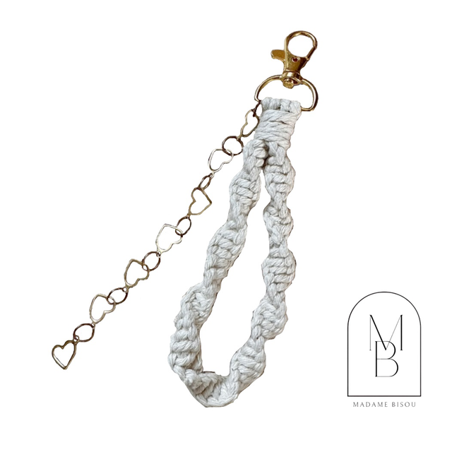 Porte clé chaînette cœurs ADÈLE 