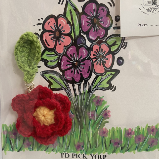 Flower Keyring  Card