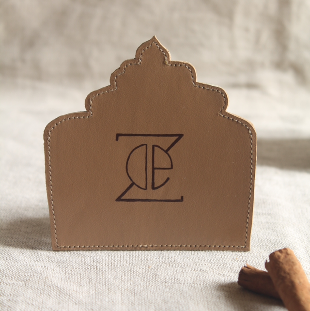 Dessous de verre "Pumpkin Spice Latte" cuir de veau cappuccino