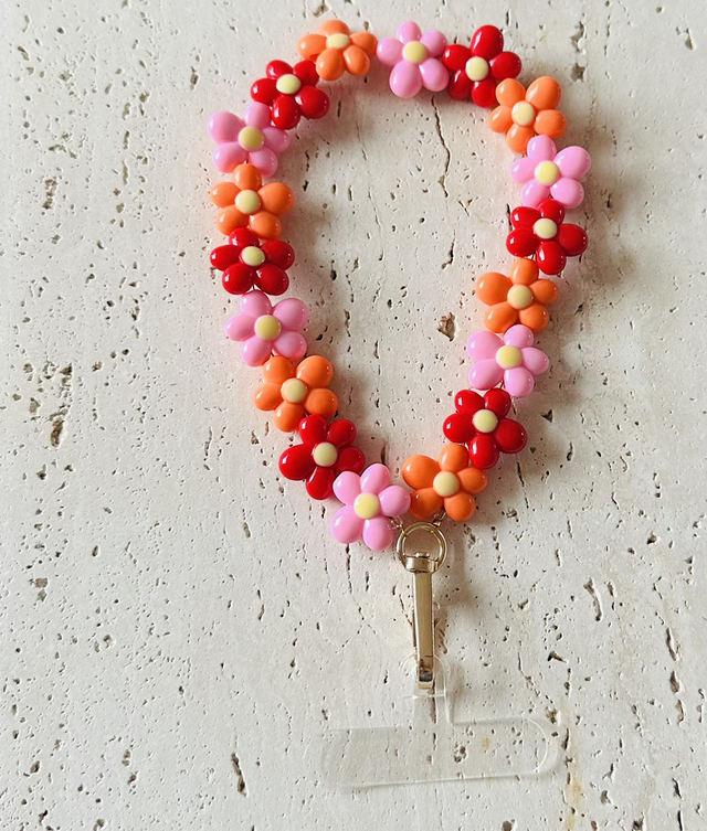 Bloemen Telefoonkoort oranje/roze/rood