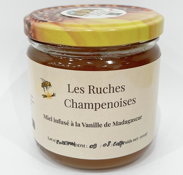 Miel infusé à la vanille de Madagascar 500gr