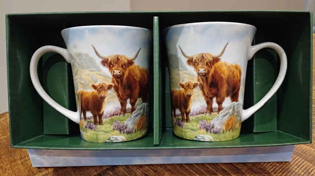 2 x Highland Cow Mug, 12cm