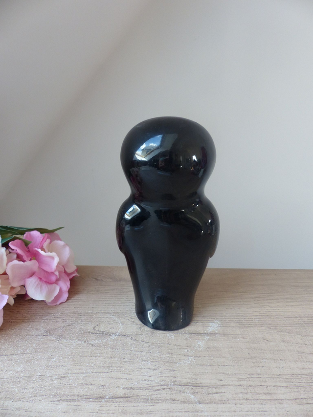 Statue Chouette Zen en Résine Noire et Dorée : Élégante Décoration Intérieure Maison – Original Idéal pour Décorer le Bureau ou Comme Cadeau