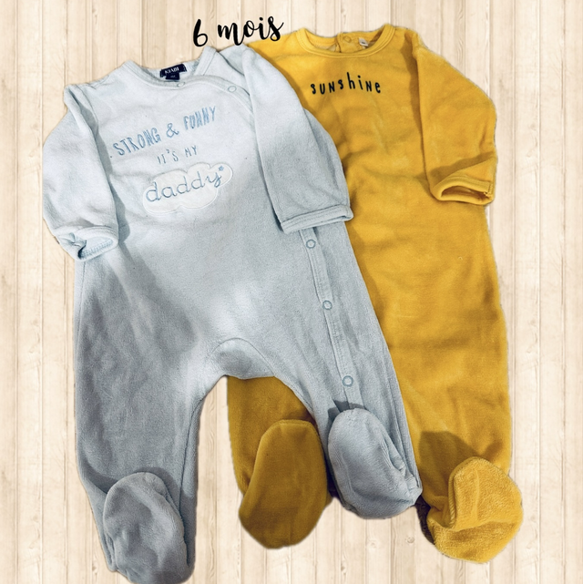 Lot de 2 pyjamas, velours, kiabi 